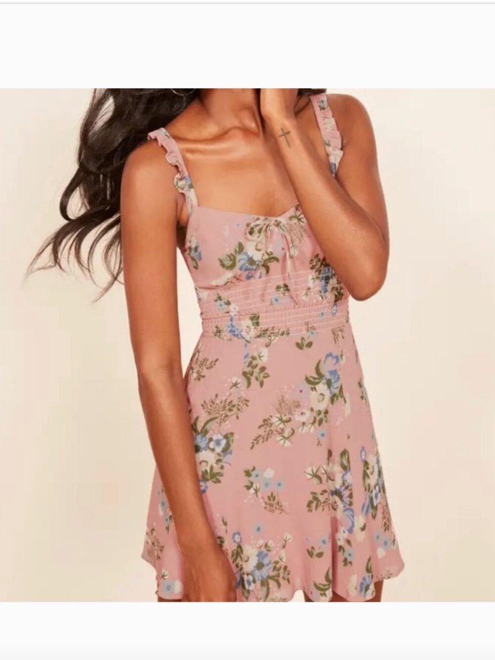 Reformation Elyse Floral Pink Mini Dress